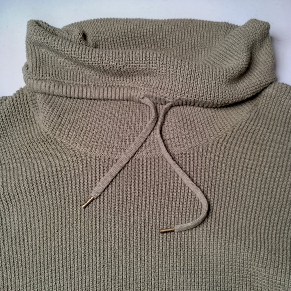 Lauren Ralph Lauren Shirt Women Medium High Neck Army Green Waffle Knit Top - Picture 12 of 13